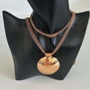 Bronze Hammered Disc Pendant